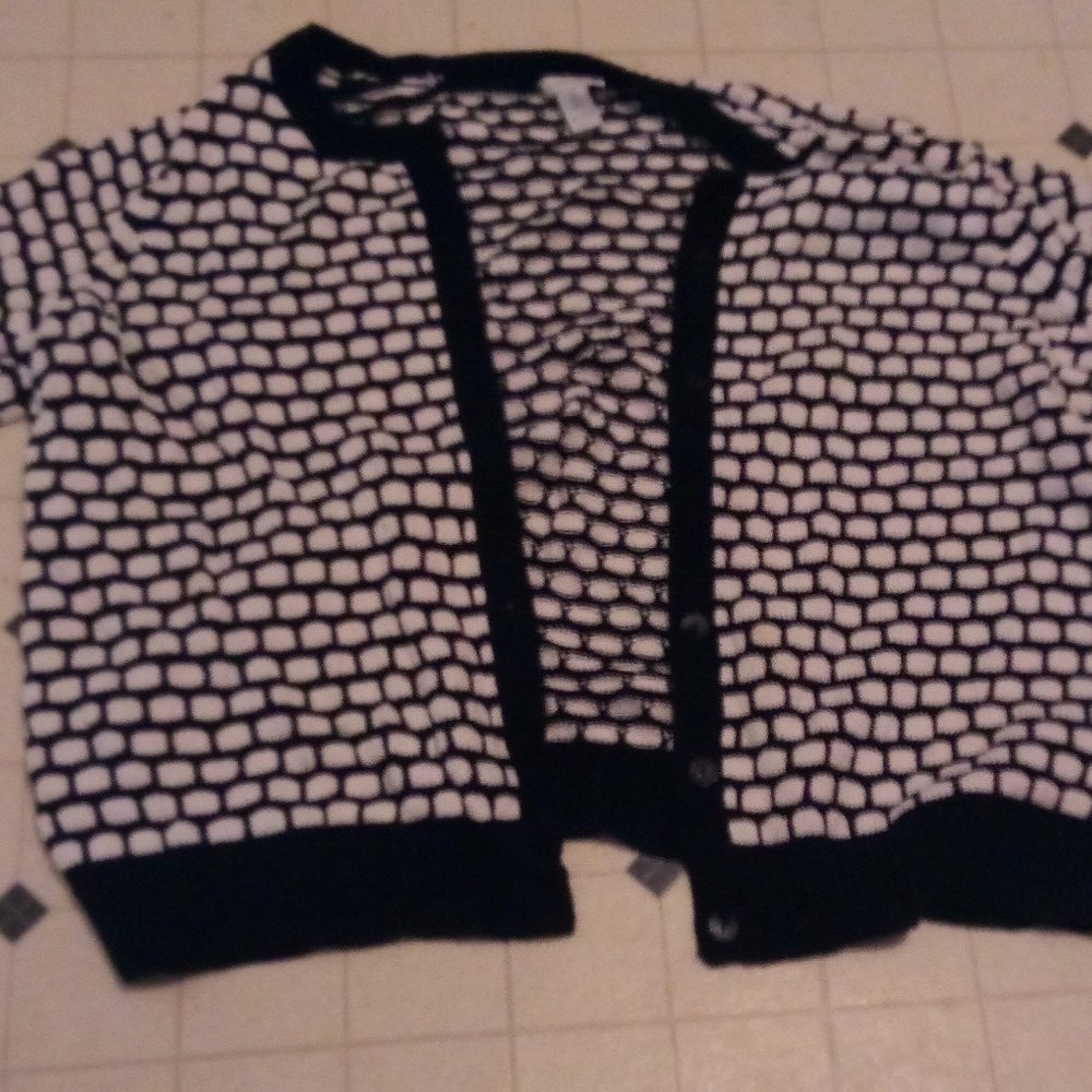Black and White Chico's 3/4 sleeve blazer